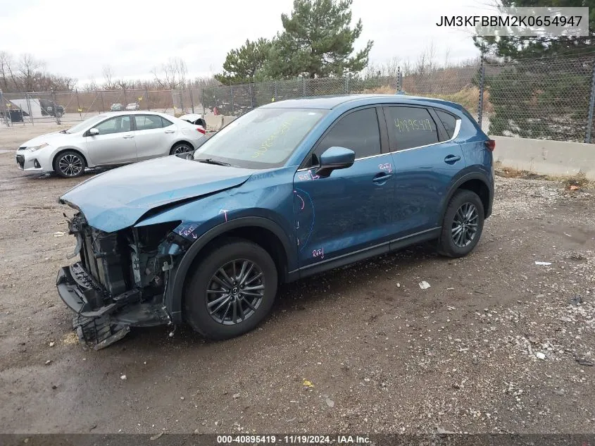 2019 Mazda Cx-5 Sport VIN: JM3KFBBM2K0654947 Lot: 40895419