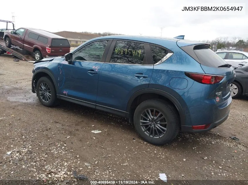 2019 Mazda Cx-5 Sport VIN: JM3KFBBM2K0654947 Lot: 40895419