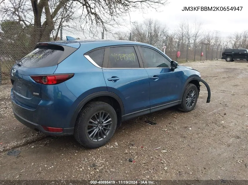 2019 Mazda Cx-5 Sport VIN: JM3KFBBM2K0654947 Lot: 40895419