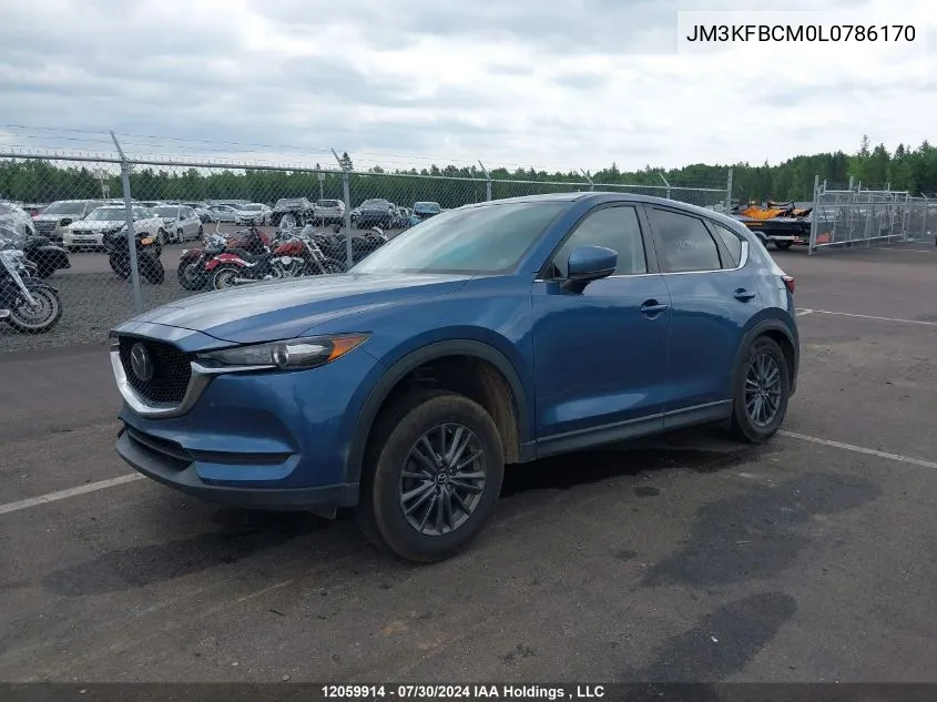 2020 Mazda Cx-5 VIN: JM3KFBCM0L0786170 Lot: 12059914