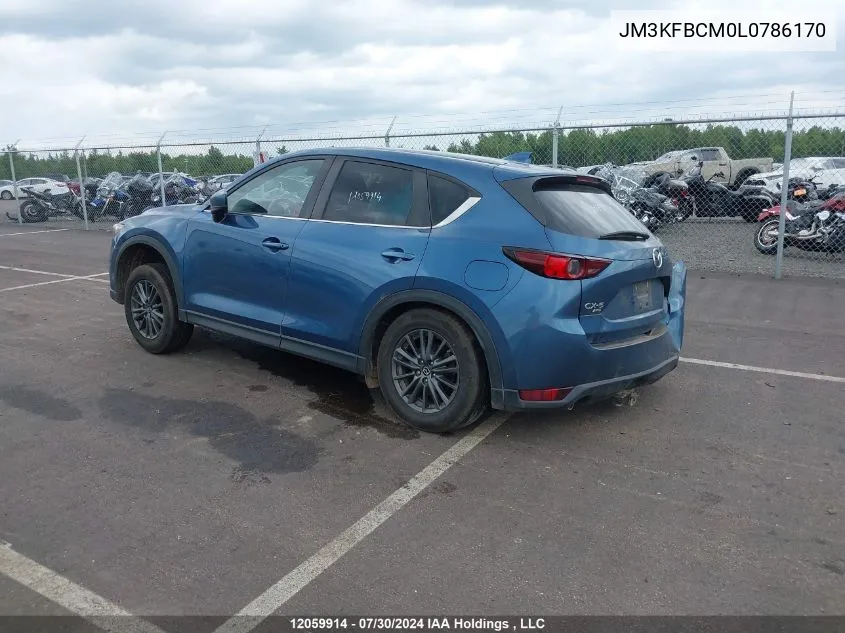 2020 Mazda Cx-5 VIN: JM3KFBCM0L0786170 Lot: 12059914