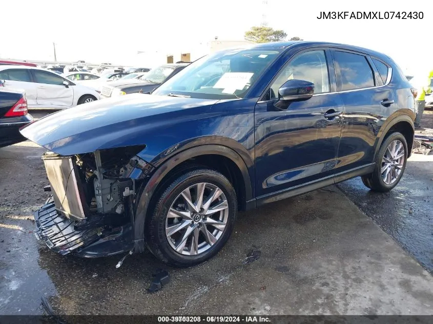 2020 Mazda Cx-5 Grand Touring VIN: JM3KFADMXL0742430 Lot: 39703208