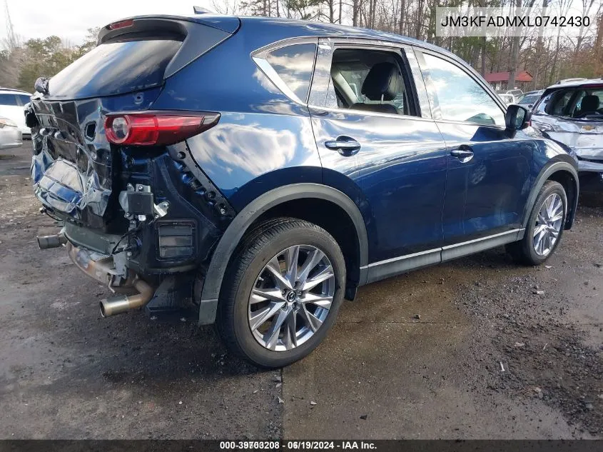 2020 Mazda Cx-5 Grand Touring VIN: JM3KFADMXL0742430 Lot: 39703208