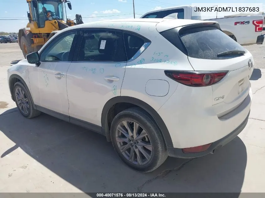 2020 Mazda Cx-5 Grand Touring VIN: JM3KFADM7L1837683 Lot: 40071576