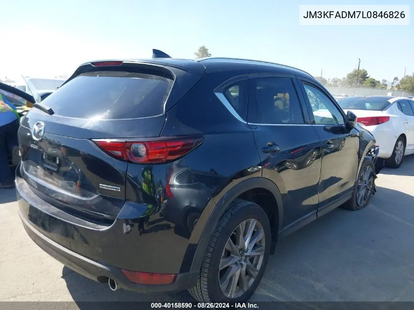 2020 Mazda Cx-5 Grand Touring VIN: JM3KFADM7L0846826 Lot: 40158590