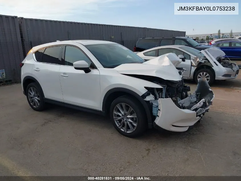 2020 Mazda Cx-5 Grand Touring Reserve VIN: JM3KFBAY0L0753238 Lot: 40281831