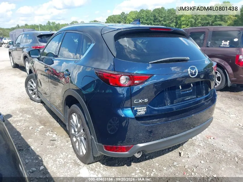 2020 Mazda Cx-5 Grand Touring VIN: JM3KFADM4L0801438 Lot: 40403184