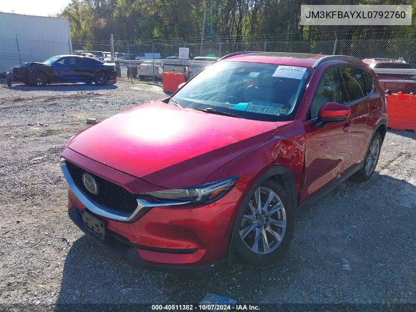 2020 Mazda Cx-5 Grand Touring Reserve VIN: JM3KFBAYXL0792760 Lot: 40511382