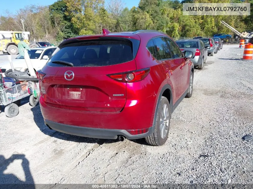 2020 Mazda Cx-5 Grand Touring Reserve VIN: JM3KFBAYXL0792760 Lot: 40511382