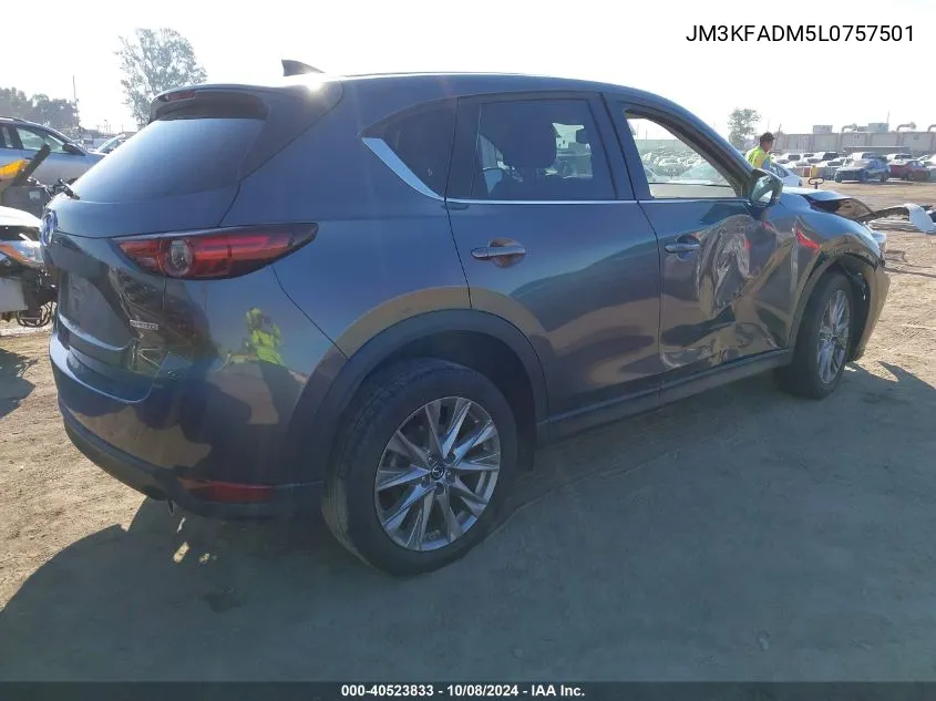 2020 Mazda Cx-5 Grand Touring VIN: JM3KFADM5L0757501 Lot: 40523833