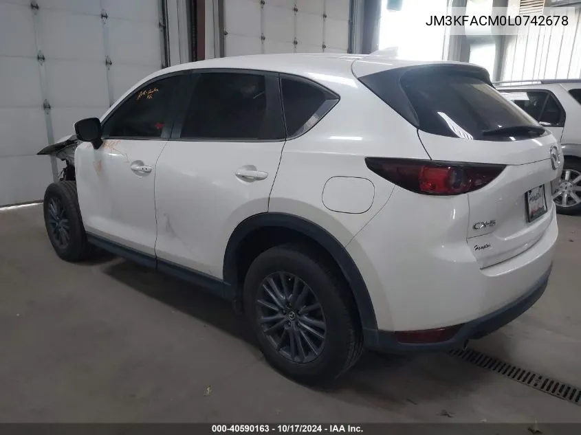 2020 Mazda Cx-5 Touring VIN: JM3KFACM0L0742678 Lot: 40590163