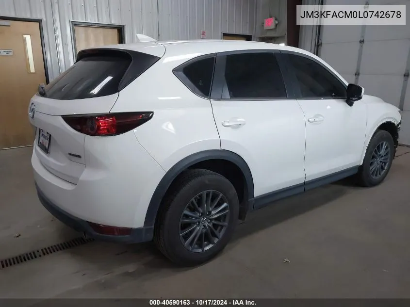 2020 Mazda Cx-5 Touring VIN: JM3KFACM0L0742678 Lot: 40590163