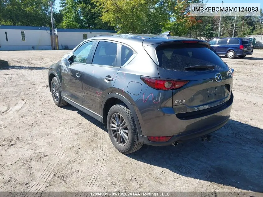 2021 Mazda Cx-5 VIN: JM3KFBCM3M0124083 Lot: 12094991