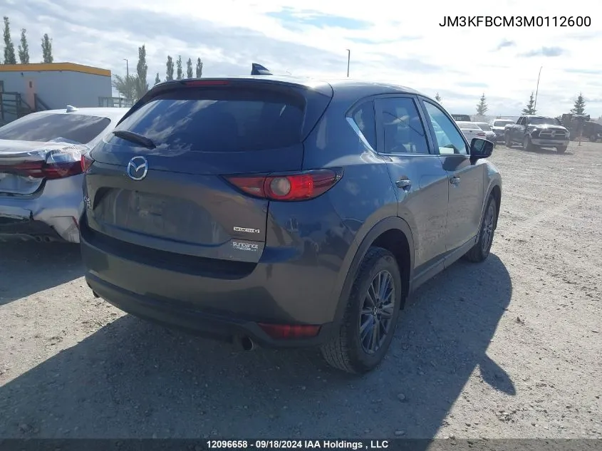 2021 Mazda Cx-5 VIN: JM3KFBCM3M0112600 Lot: 12096658