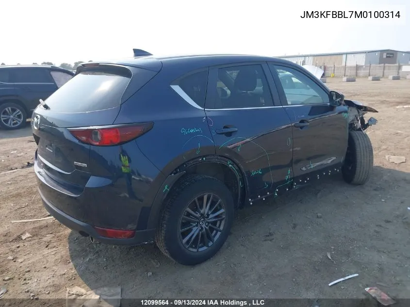 2021 Mazda Cx-5 Sport VIN: JM3KFBBL7M0100314 Lot: 12099564