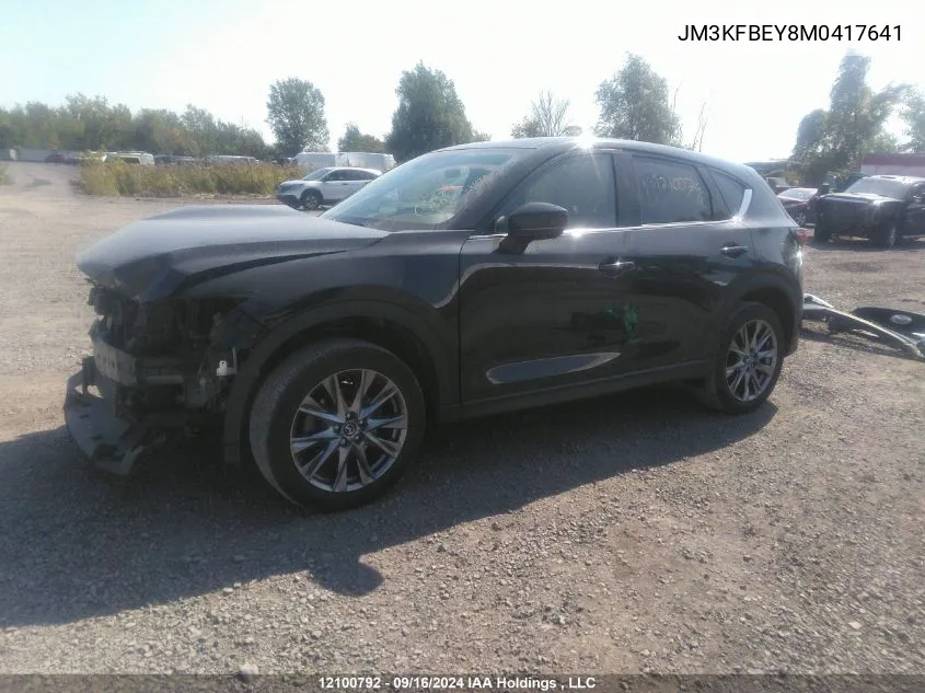 2021 Mazda Cx-5 Signature VIN: JM3KFBEY8M0417641 Lot: 12100792