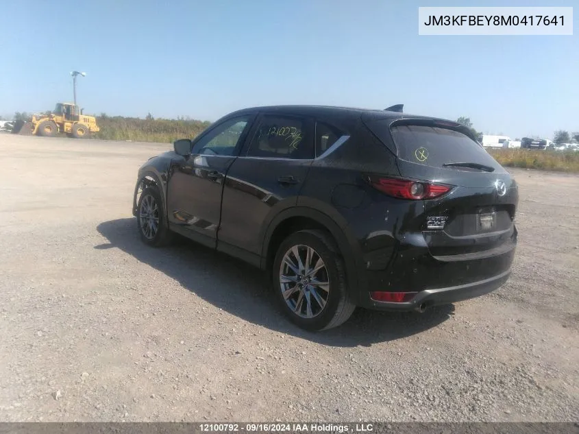 2021 Mazda Cx-5 Signature VIN: JM3KFBEY8M0417641 Lot: 12100792