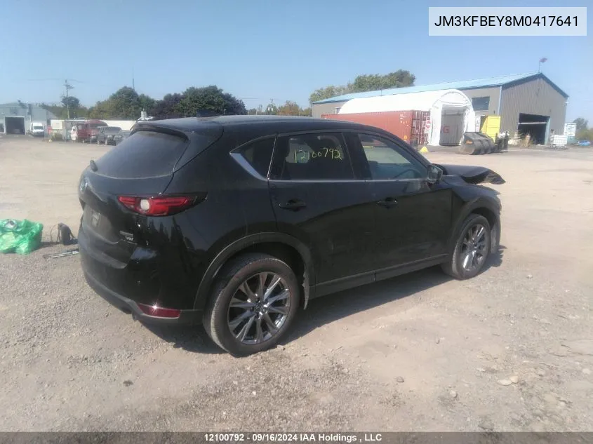 2021 Mazda Cx-5 Signature VIN: JM3KFBEY8M0417641 Lot: 12100792