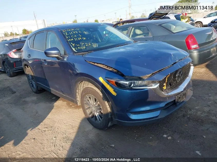 2021 Mazda Cx-5 Touring VIN: JM3KFBCM8M0113418 Lot: 12118423