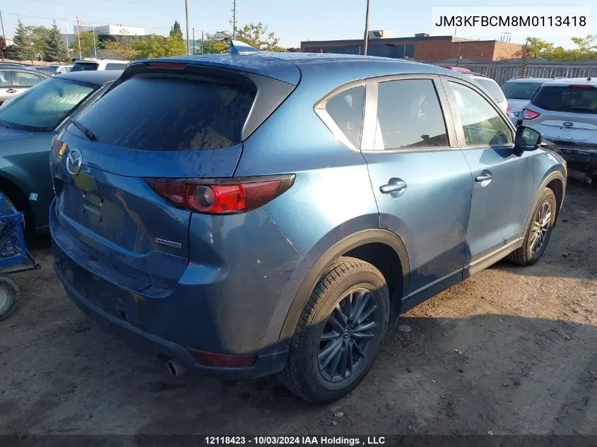 2021 Mazda Cx-5 Touring VIN: JM3KFBCM8M0113418 Lot: 12118423