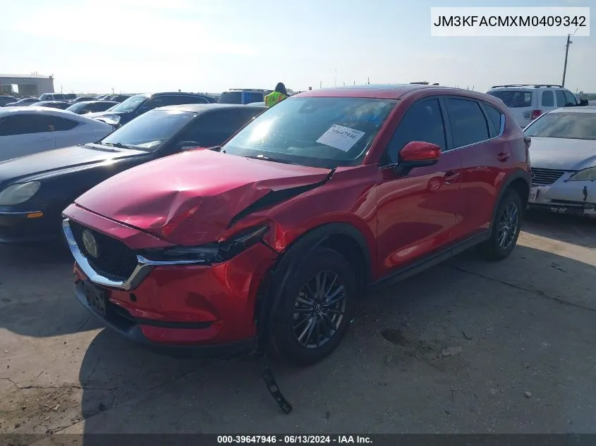 2021 Mazda Cx-5 Touring VIN: JM3KFACMXM0409342 Lot: 39647946