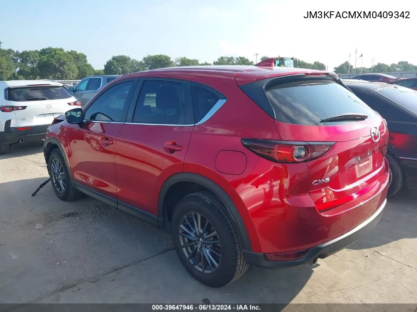 2021 Mazda Cx-5 Touring VIN: JM3KFACMXM0409342 Lot: 39647946