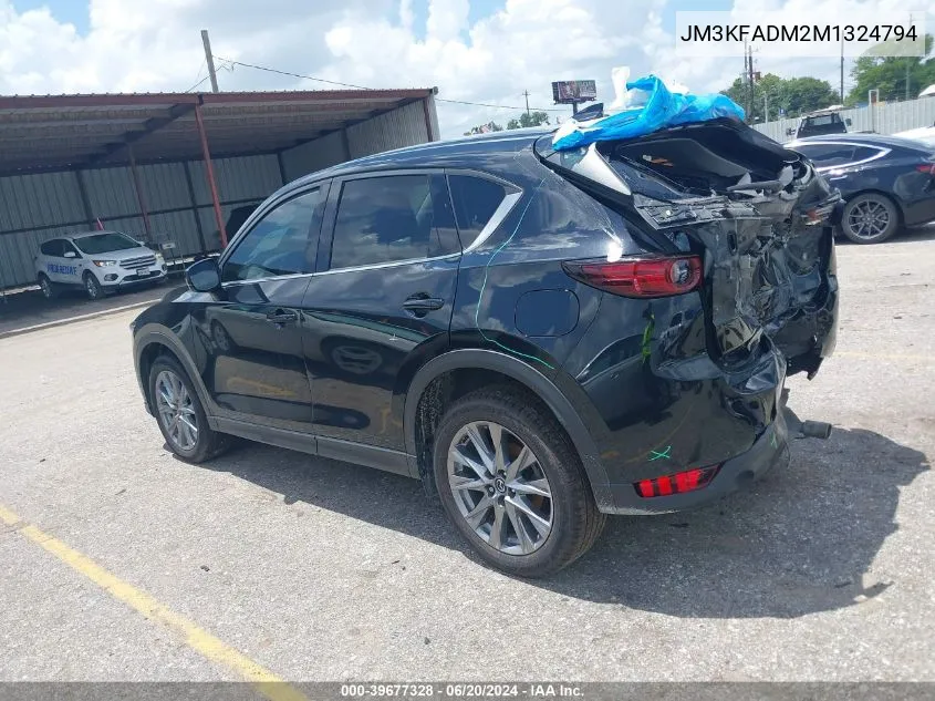 2021 Mazda Cx-5 Grand Touring VIN: JM3KFADM2M1324794 Lot: 39677328