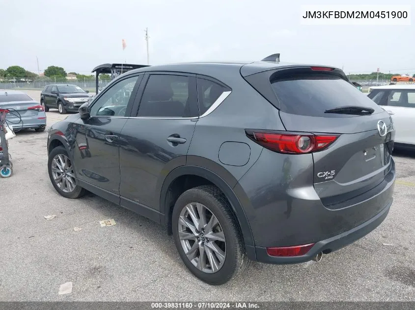 2021 Mazda Cx-5 Grand Touring VIN: JM3KFBDM2M0451900 Lot: 39831160