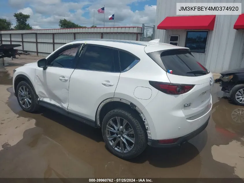 2021 Mazda Cx-5 Signature VIN: JM3KFBEY4M0374920 Lot: 39960762