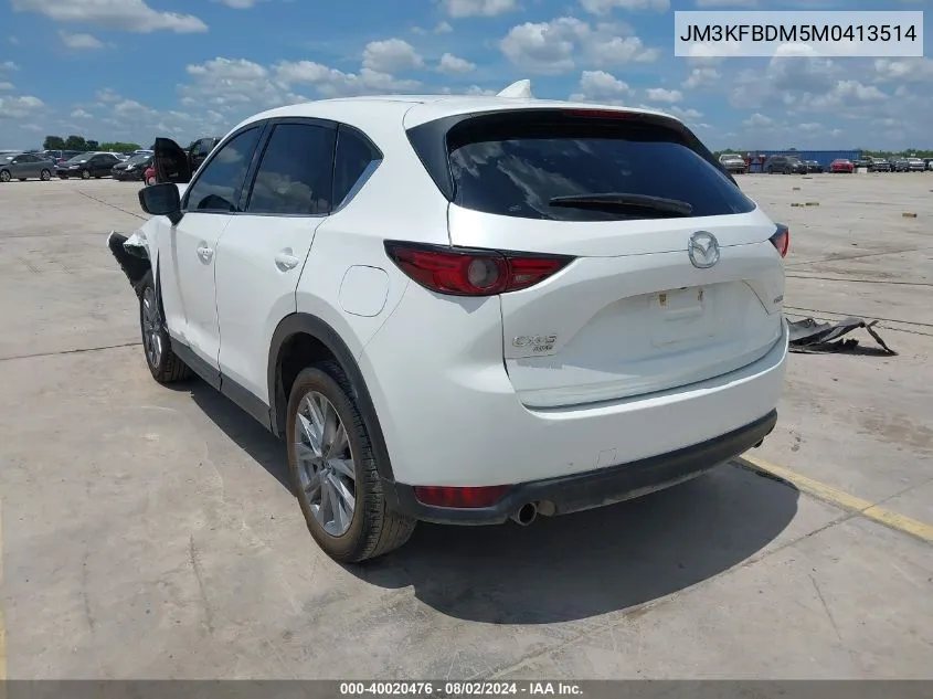 2021 Mazda Cx-5 Grand Touring VIN: JM3KFBDM5M0413514 Lot: 40020476