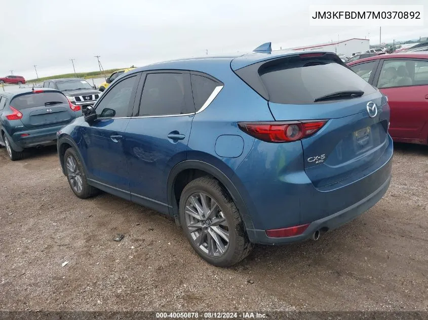 2021 Mazda Cx-5 Grand Touring VIN: JM3KFBDM7M0370892 Lot: 40050878