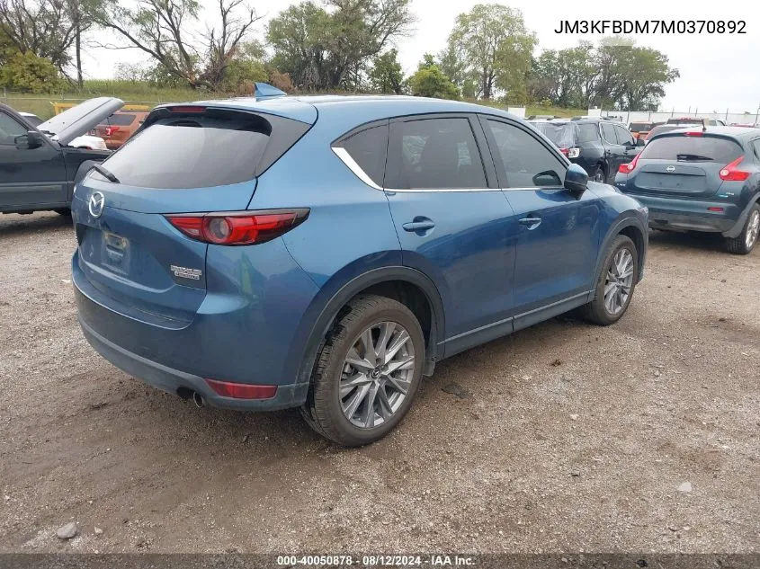 2021 Mazda Cx-5 Grand Touring VIN: JM3KFBDM7M0370892 Lot: 40050878