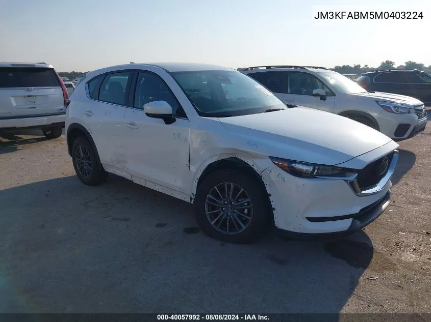 2021 Mazda Cx-5 Sport VIN: JM3KFABM5M0403224 Lot: 40057992