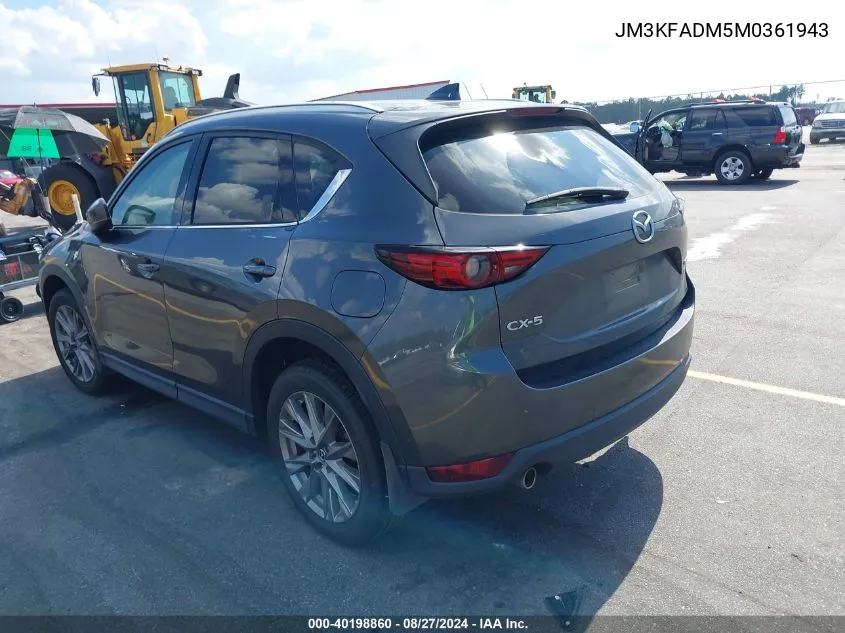 2021 Mazda Cx-5 Grand Touring VIN: JM3KFADM5M0361943 Lot: 40198860