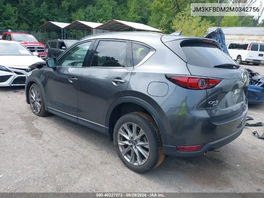 2021 Mazda Cx-5 Grand Touring VIN: JM3KFBDM2M0342756 Lot: 40227073