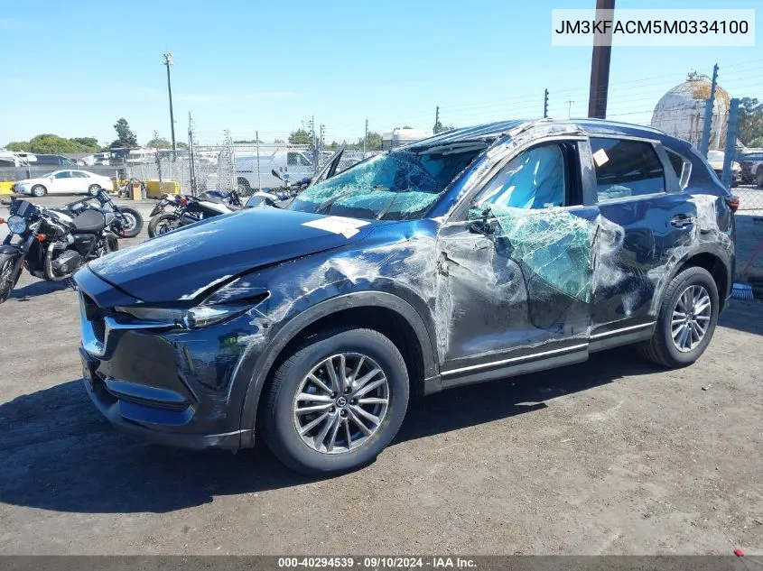 2021 Mazda Cx-5 Touring VIN: JM3KFACM5M0334100 Lot: 40294539