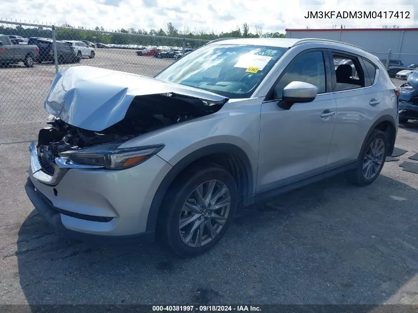 2021 Mazda Cx-5 Grand Touring VIN: JM3KFADM3M0417412 Lot: 40381997