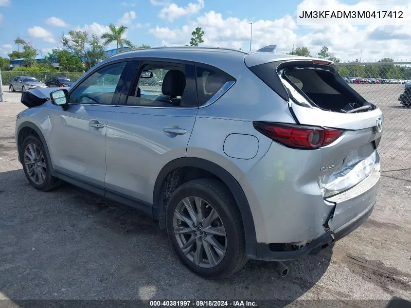 2021 Mazda Cx-5 Grand Touring VIN: JM3KFADM3M0417412 Lot: 40381997