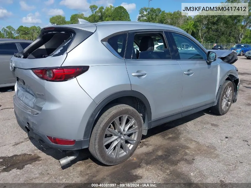 2021 Mazda Cx-5 Grand Touring VIN: JM3KFADM3M0417412 Lot: 40381997