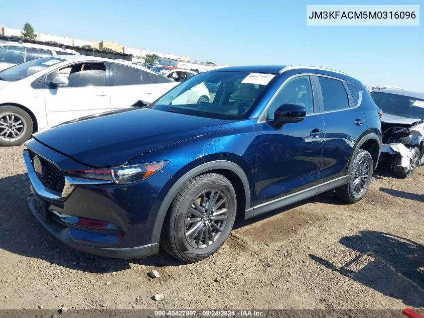 2021 Mazda Cx-5 Touring VIN: JM3KFACM5M0316096 Lot: 40427997