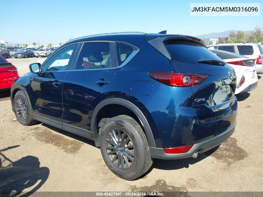 2021 Mazda Cx-5 Touring VIN: JM3KFACM5M0316096 Lot: 40427997