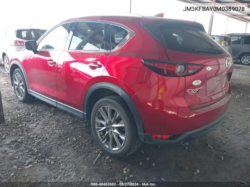 2021 Mazda Cx-5 Grand Touring Reserve VIN: JM3KFBAY0M0389078 Lot: 40453582