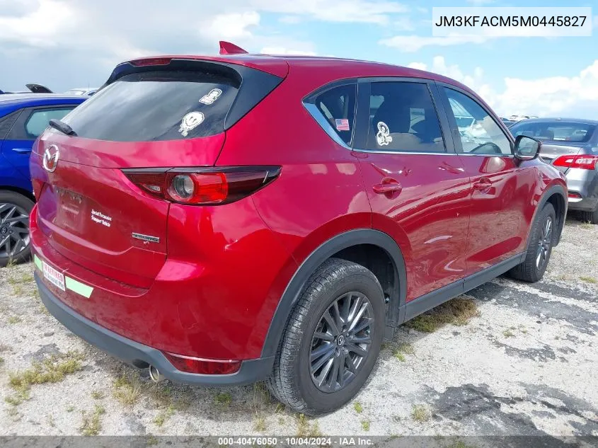 2021 Mazda Cx-5 Touring VIN: JM3KFACM5M0445827 Lot: 40476050