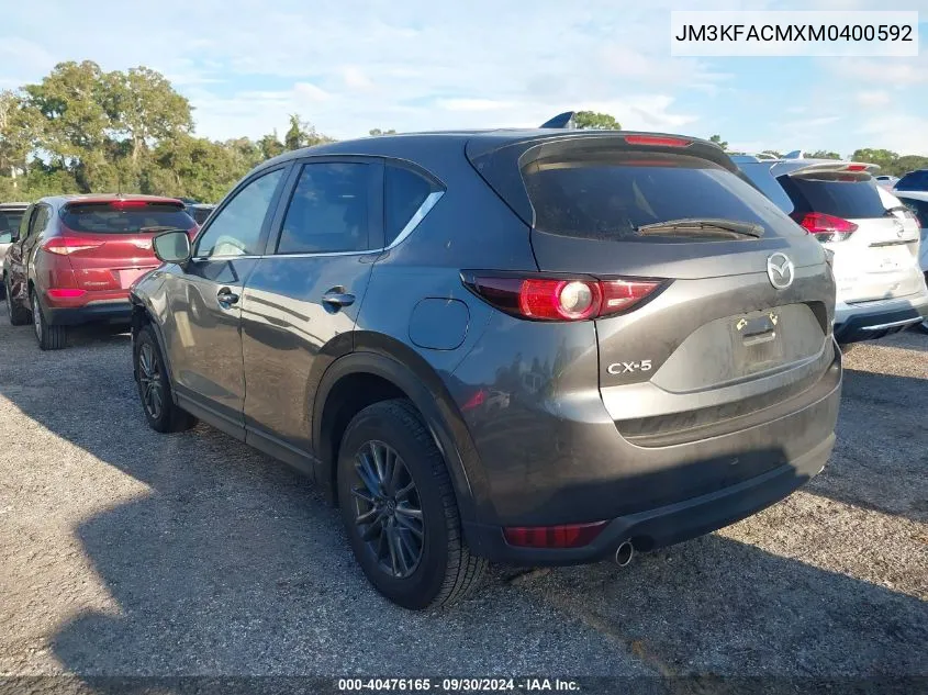 2021 Mazda Cx-5 Touring VIN: JM3KFACMXM0400592 Lot: 40476165