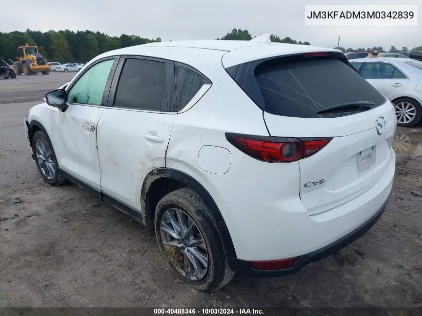 2021 Mazda Cx-5 Grand Touring VIN: JM3KFADM3M0342839 Lot: 40488346