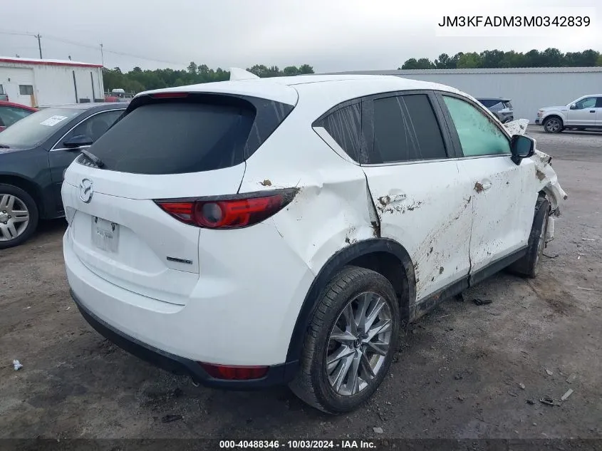 2021 Mazda Cx-5 Grand Touring VIN: JM3KFADM3M0342839 Lot: 40488346