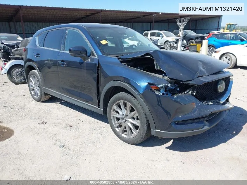 2021 Mazda Cx-5 Grand Touring VIN: JM3KFADM1M1321420 Lot: 40502553