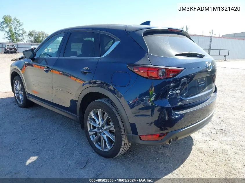 2021 Mazda Cx-5 Grand Touring VIN: JM3KFADM1M1321420 Lot: 40502553