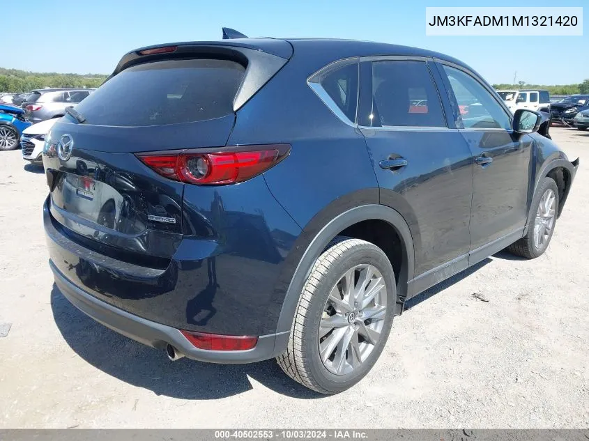 2021 Mazda Cx-5 Grand Touring VIN: JM3KFADM1M1321420 Lot: 40502553