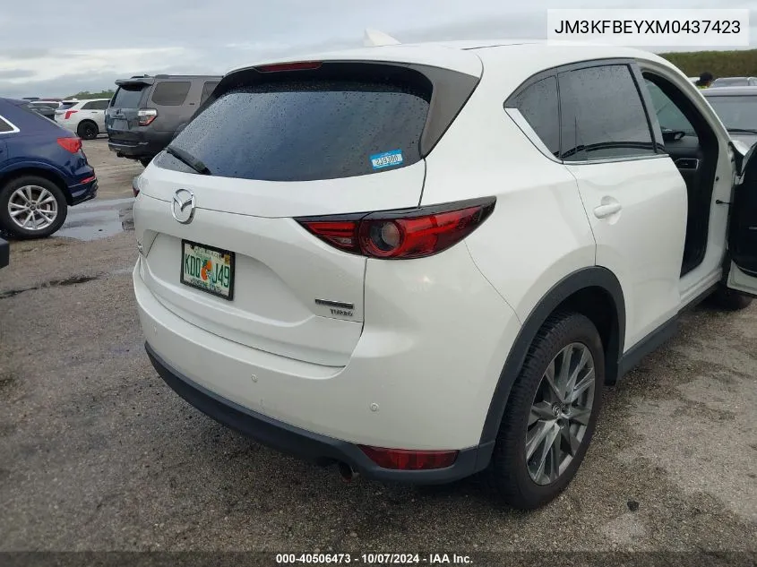 2021 Mazda Cx-5 Signature VIN: JM3KFBEYXM0437423 Lot: 40506473